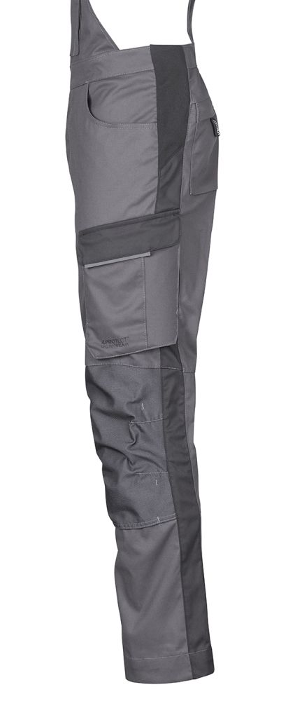 3037 4PROTECT® Workwear Latzhose, grau/schwarz