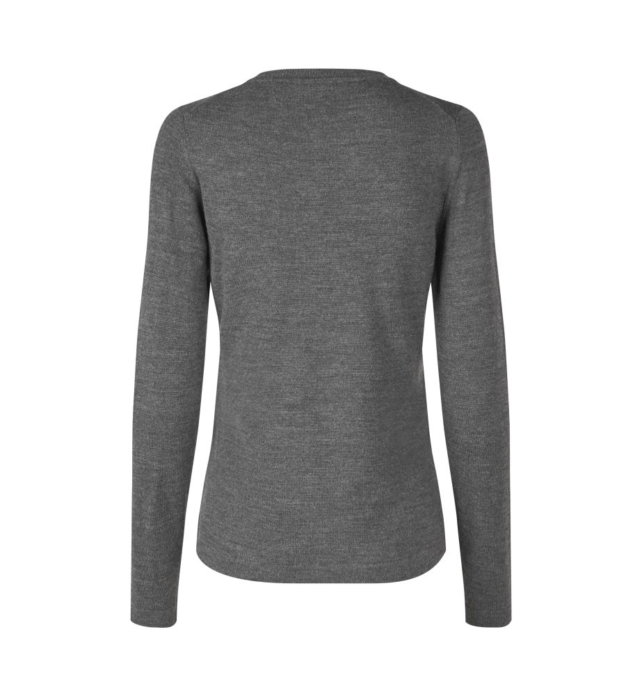 S671 SEVEN SEAS The knit | v-neck | Damen, Detailansicht 1 in der Farbe dunkelgrau meliert