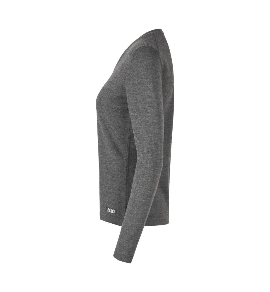 S671 SEVEN SEAS The knit | v-neck | Damen, Detailansicht 2 in der Farbe dunkelgrau meliert