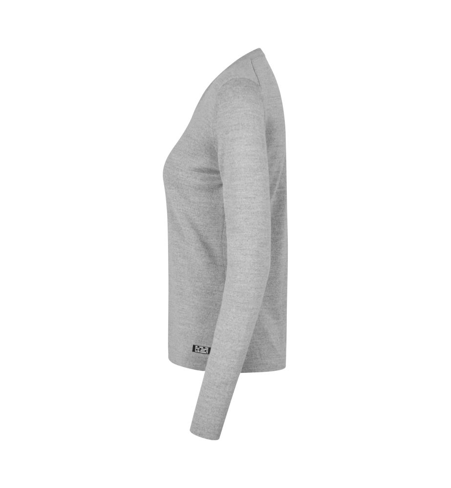 S671 SEVEN SEAS The knit | v-neck | Damen, Detailansicht 2 in der Farbe altgrau meliert