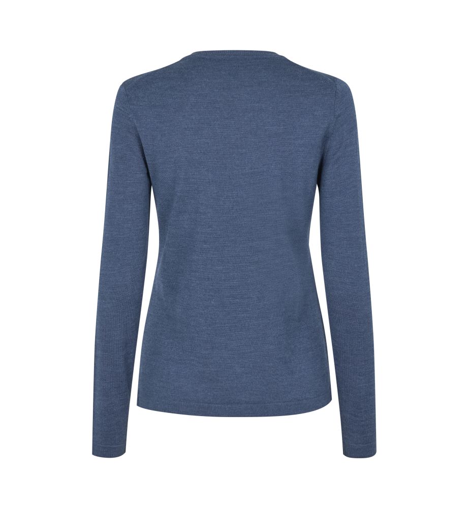 S671 SEVEN SEAS The knit | v-neck | Damen, Detailansicht 1 in der Farbe blau meliert