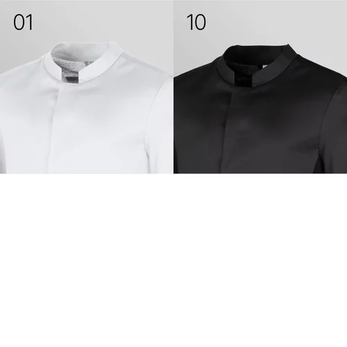 12/1372/10 Kochjacke Langarm, Herren Schwarz Detail 1