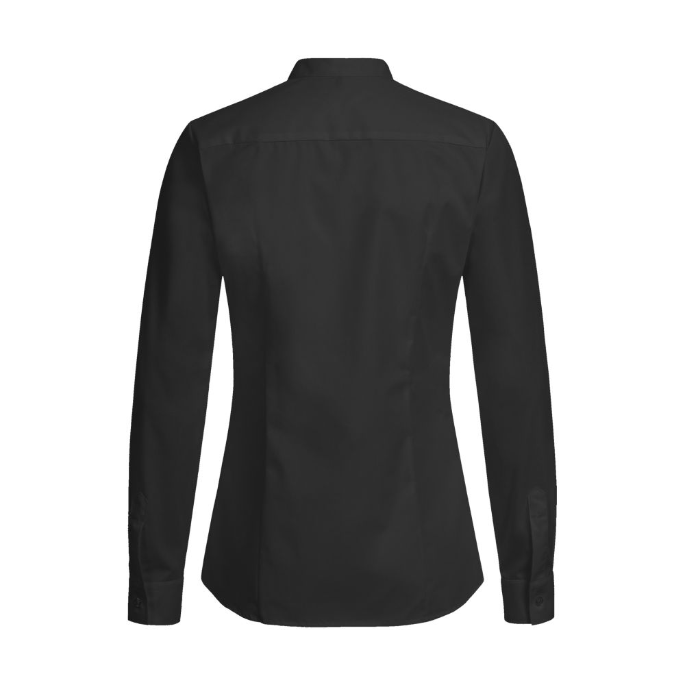 6572.1120 Damen-Stehkragenbluse 1/1 RF Basic, Detailansicht 1 in der Farbe 010 schwarz