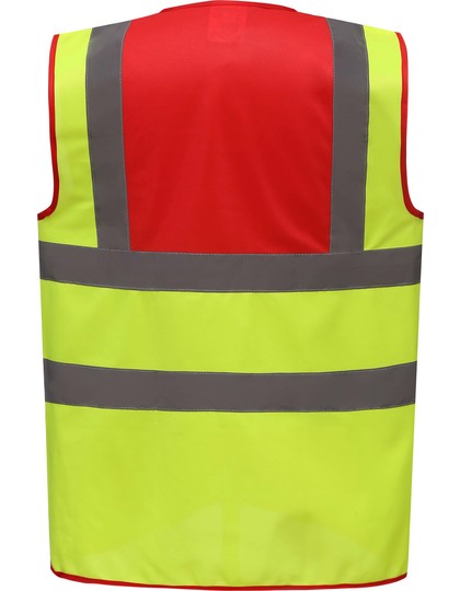 79.W100 | Yolo HVW100 Hi-Vis Warnweste | red/hi-vis yellow (YK100) Detail 1