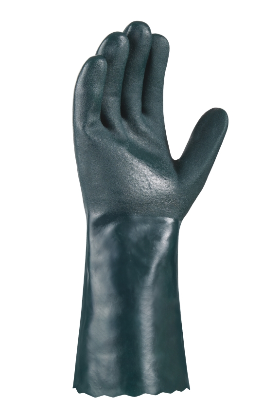 2142 Chemikalienschutz-Handschuhe PVC GRÜN Detail 2