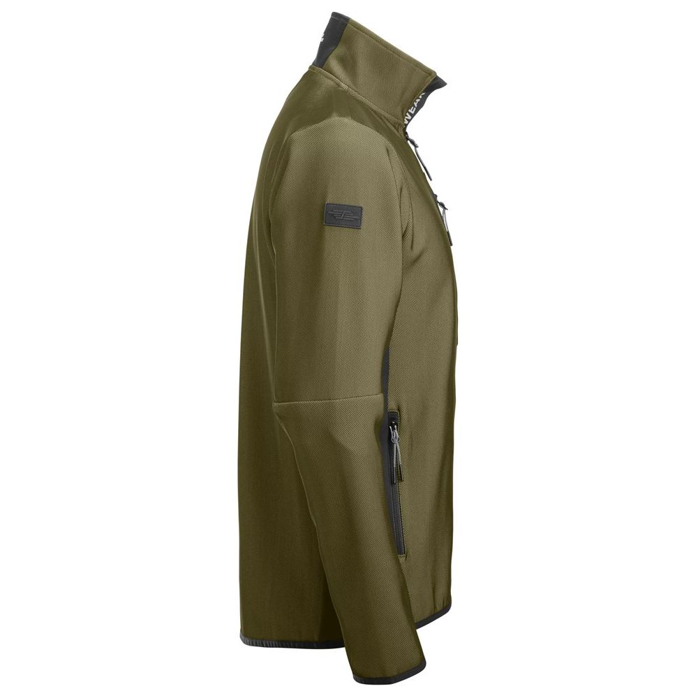 8045  FlexiWork, Zwischenschicht-Jacke mit durchgehendem Reißverschluss, Detailansicht 3 in der Farbe 3104 khaki green/black