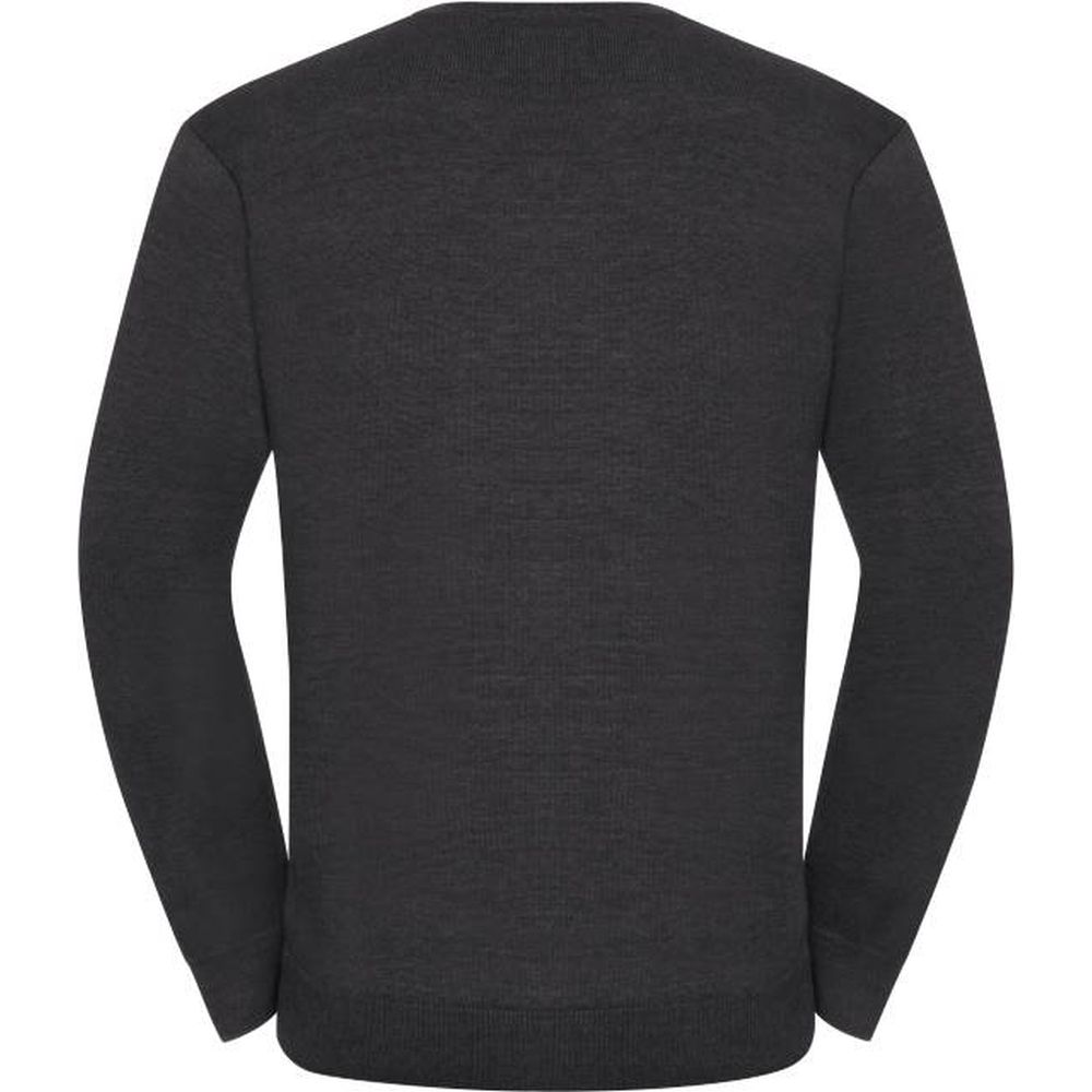 11710Mt3400 11.710M | Russel Athletic 710M V-Ausschnitt Strickpullover (762.00), Detailansicht 1 in der Farbe charcoal marl