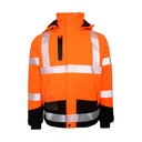 4WS-9097 HI-VIS Winterjacke | Stretch, Detailansicht 2 in der Farbe 05/07 hi-vis orange/schwarz