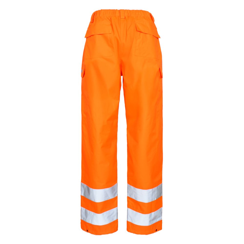 FOX6052 Atmungsaktive HI-VIS Regenhose in einem leichteren Stoff mit hoher Strapazierfähigkeit, Detailansicht 1 in der Farbe 05 hi-vis orange