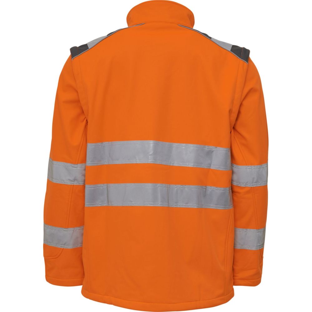 116504R Warnschutz-Softshelljacke, Ärmel abnehmbar, Detailansicht 1 in der Farbe 037 fl. orange/grey
