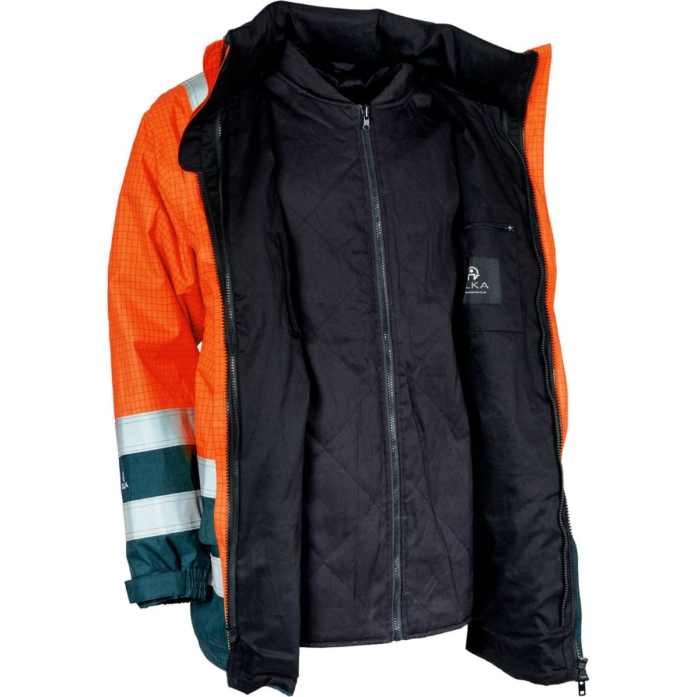 086150R Multinorm Parka, Detailansicht 2 in der Farbe 031 fl. orange/navy