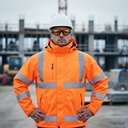 FOX6055 Hi-Vis Regenjacke, Detailansicht 2 in der Farbe 05 hi-vis orange