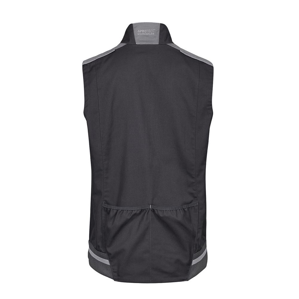 3028 4PROTECT® Workwear Weste, schwarz/grau Detail 1