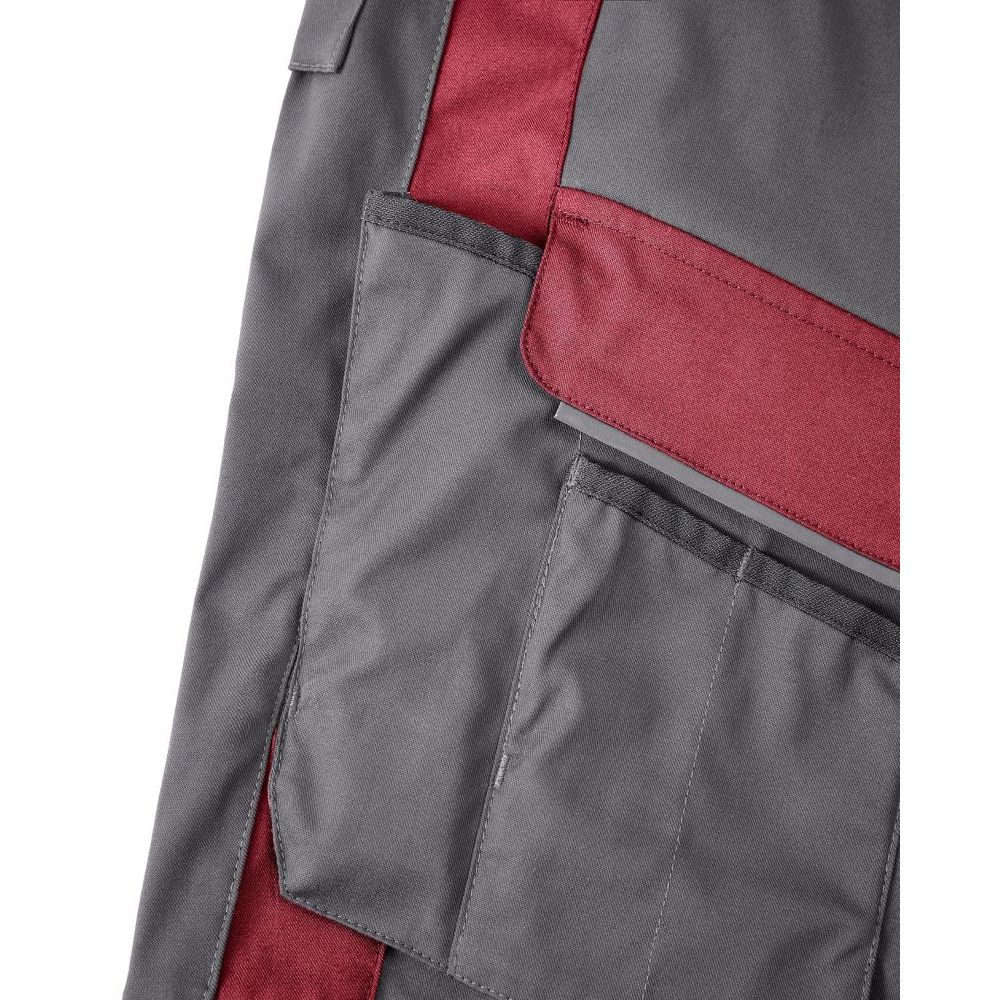 3053 4PROTECT® Workwear Hose, grau/rot Detail 6