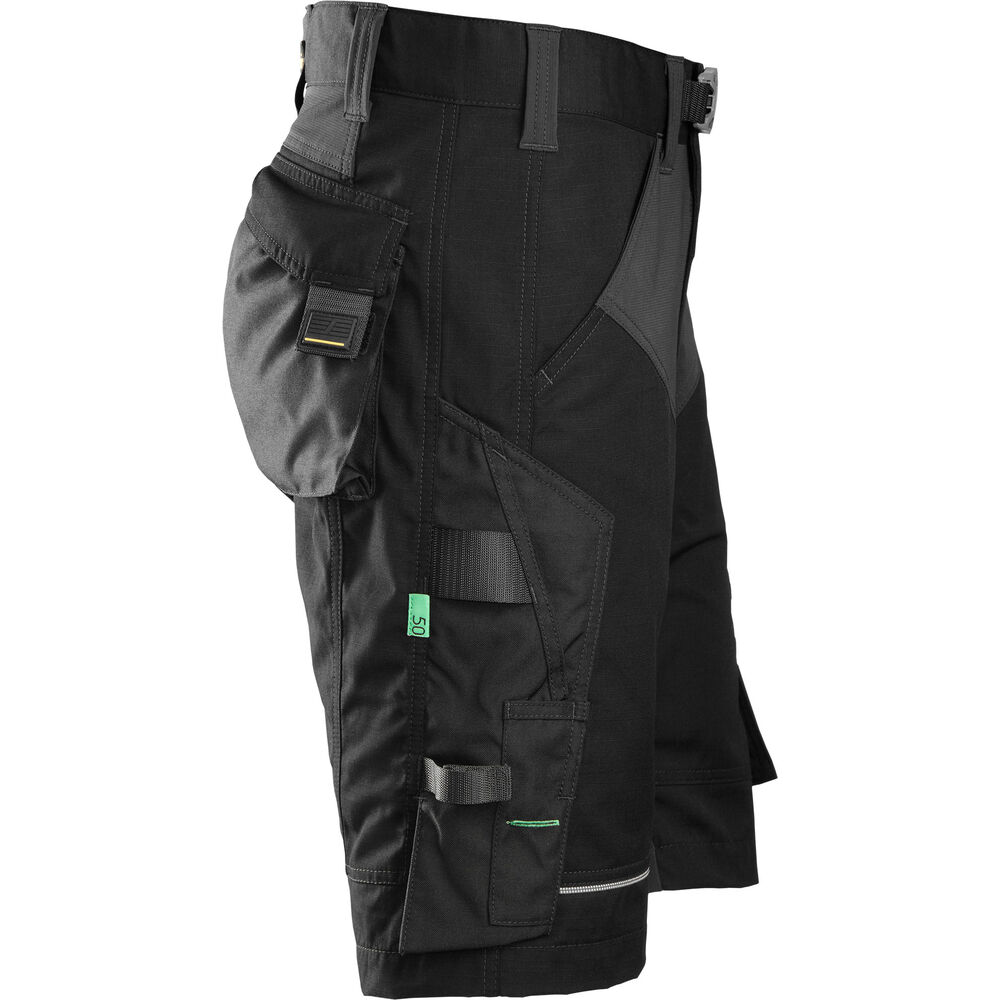 SNICKERS FlexiWork Stretch-Arbeitsshorts | 6914, Detailansicht 3 in der Farbe 0404 black/black