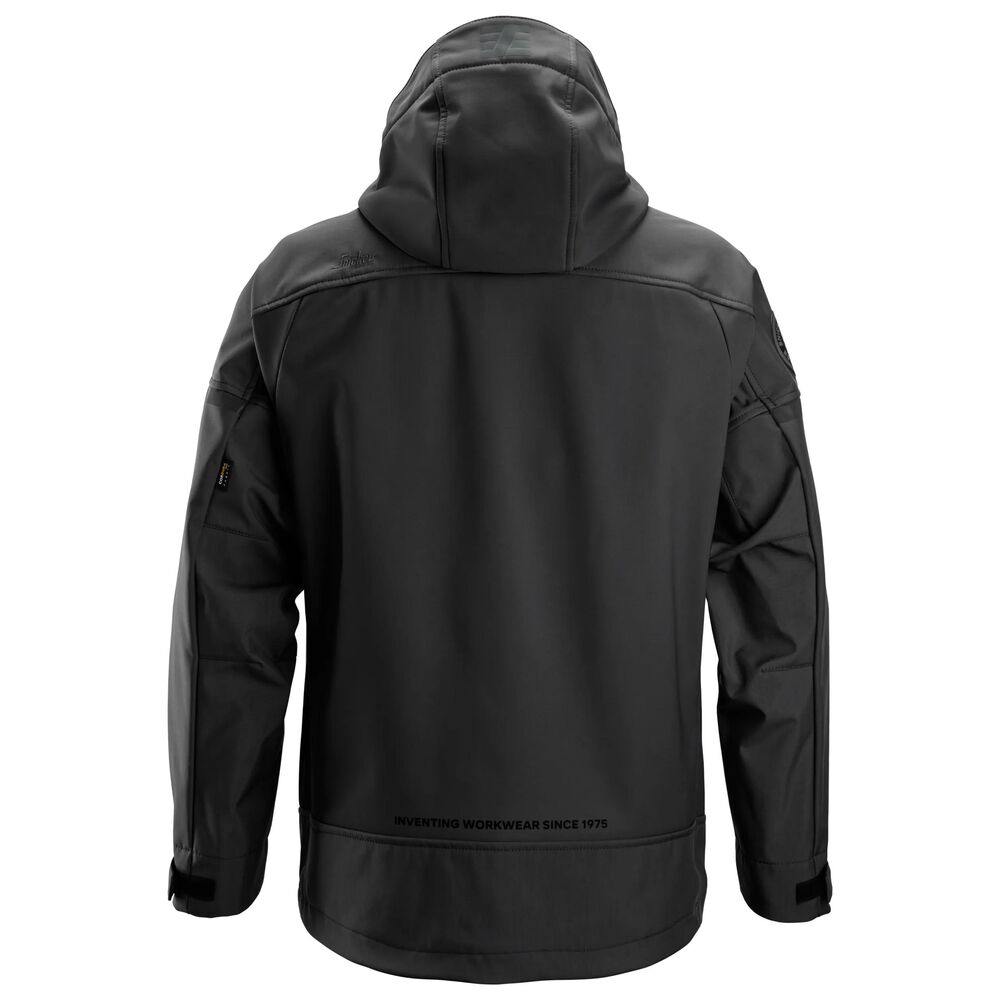 SNICKERS AllroundWork Softshell-Stretchjacke mit Kapuze | 1226, Detailansicht 1 in der Farbe 0404 black/black