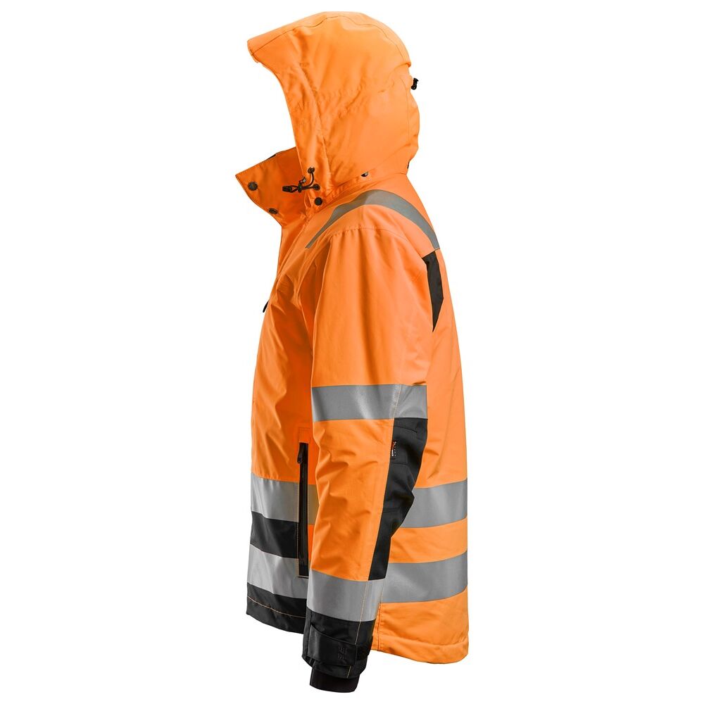 SNICKERS High-Vis Waterproof 37.5® Polsterjacke, Kl. 3 | 1132, Detailansicht 2 in der Farbe 5504 high visibility orange/black