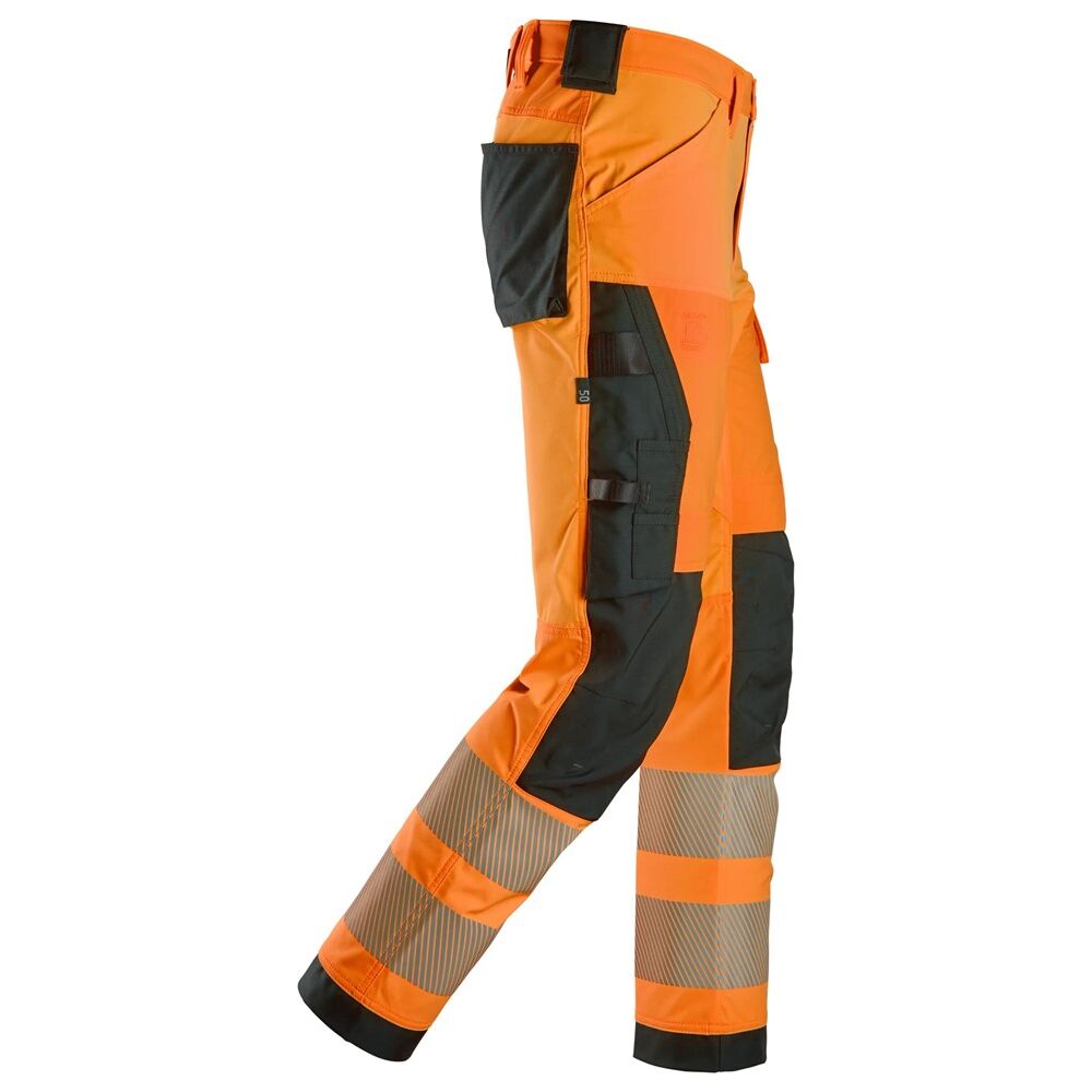 SNICKERS High-Vis, 4-Wege-Stretch-Hose, Warnschutzklasse 2 | 6336, Detailansicht 3 in der Farbe 5504 high visibility orange/black