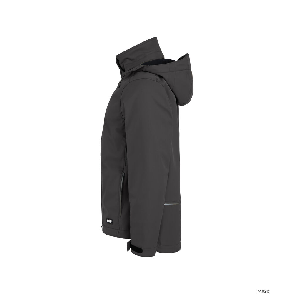 DASSY Pure Softshelljacke | 300597, Detailansicht 1 in der Farbe anthrazitgrau
