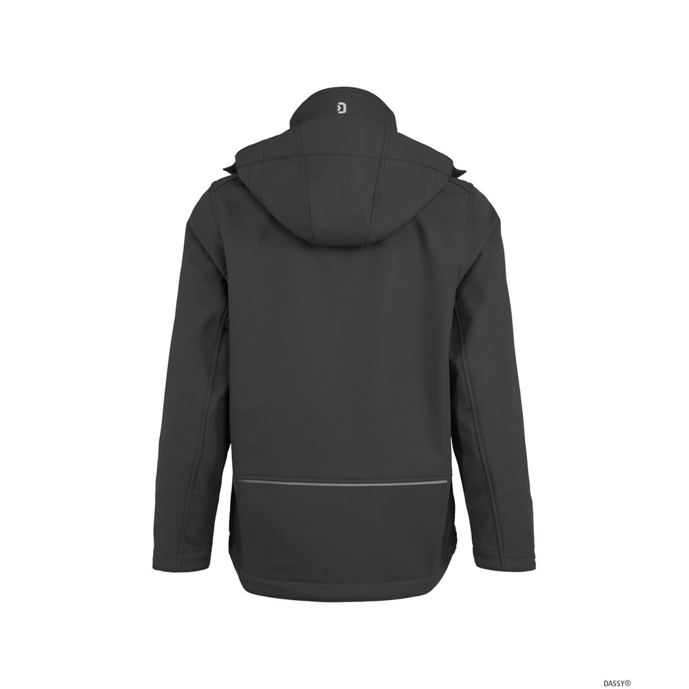 DASSY Pure Softshelljacke | 300597, Detailansicht 2 in der Farbe anthrazitgrau