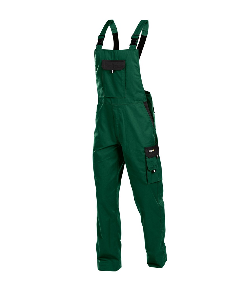 400138 Calais | zweifarbige Arbeitslatzhose (flaschengrün/schwarz, 42, Standard)