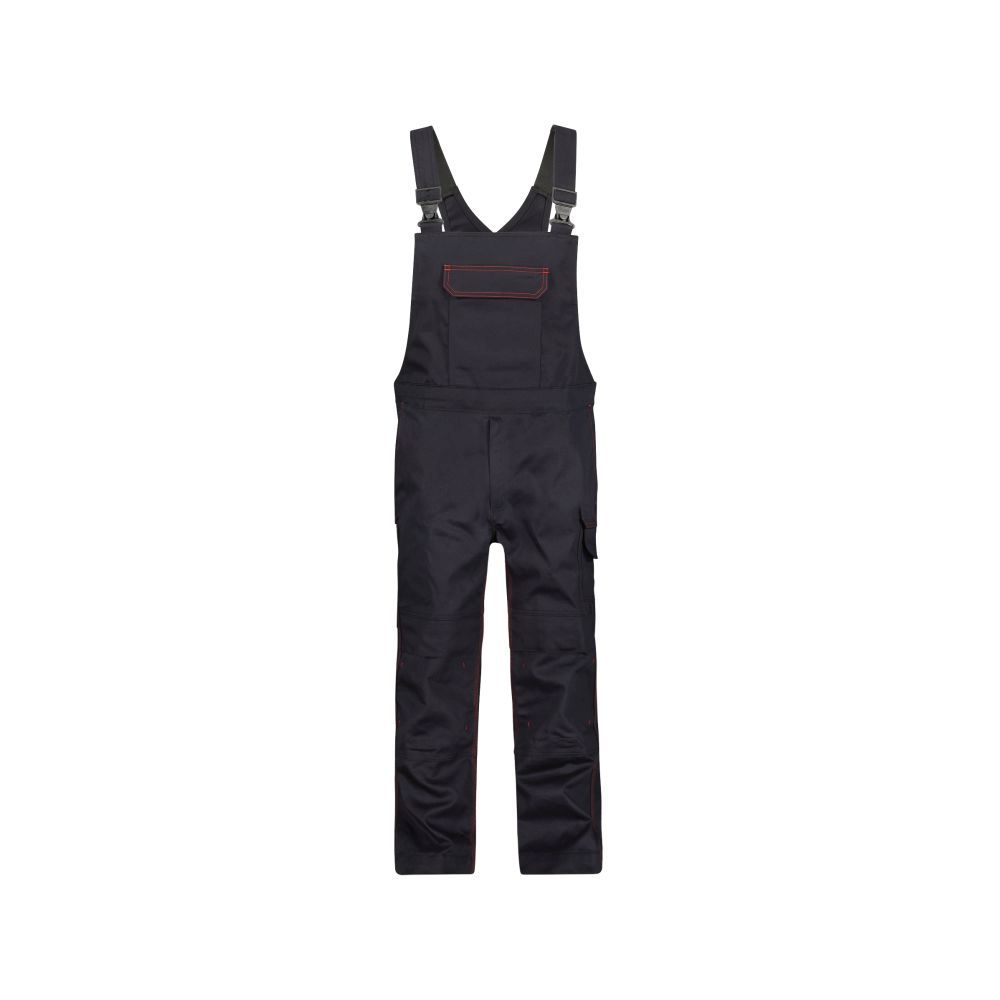 DASSY Dakota | flammhemmende Latzhose mit Kniepolstertaschen | 400142 (schwarz, 42, Standard)