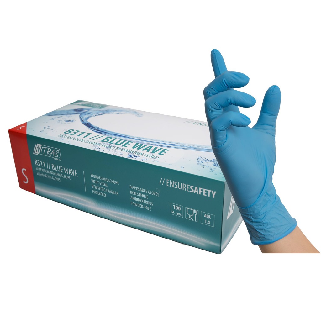 8311 BLUE WAVE Nitril-Einmalhandschuhe (S)