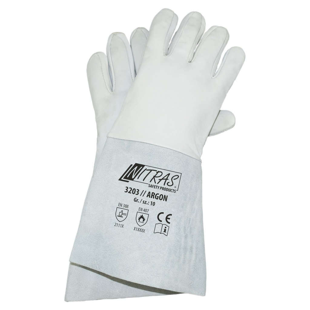 3203 Argon Nappaleder-Handschuhe mit Flügeldaumen, Gr.10 (sdVr)