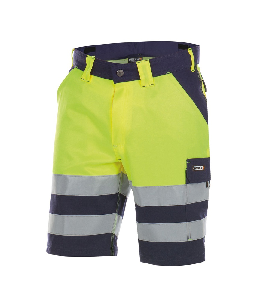 DASSY Venna | Warnschutz-Shorts | 250030 (dunkelblau/neongelb, 42)