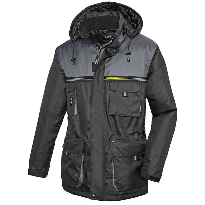 4133 Ystad Winterjacke, schwarz/grau