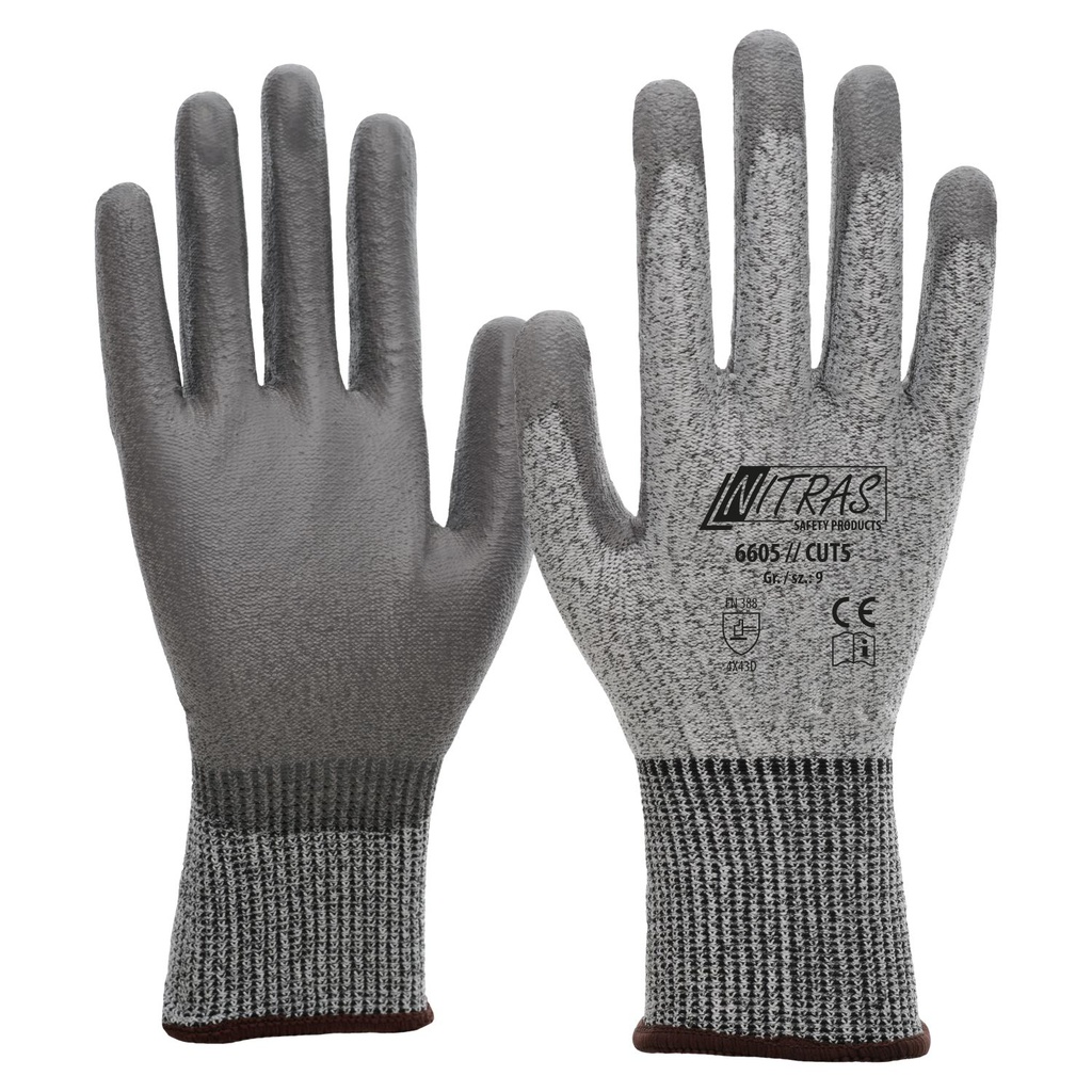 6605 NITRAS CUT5, Schnittschutzhandschuhe, grau (6)