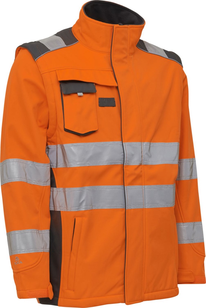 116504R Warnschutz-Softshelljacke, Ärmel abnehmbar (037 fl. orange/grey, S)