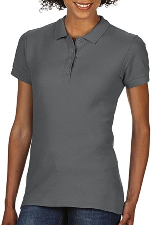 500.09/charcoal Ladies Double Pique Polo