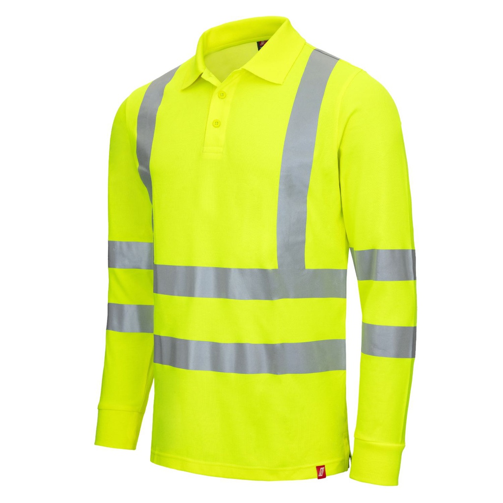7014 MOTION TEX VIZ UV-Schutz Warnschutz-Langarm-Poloshirt (neongelb, XS)