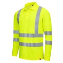 7014 MOTION TEX VIZ UV-Schutz Warnschutz-Langarm-Poloshirt