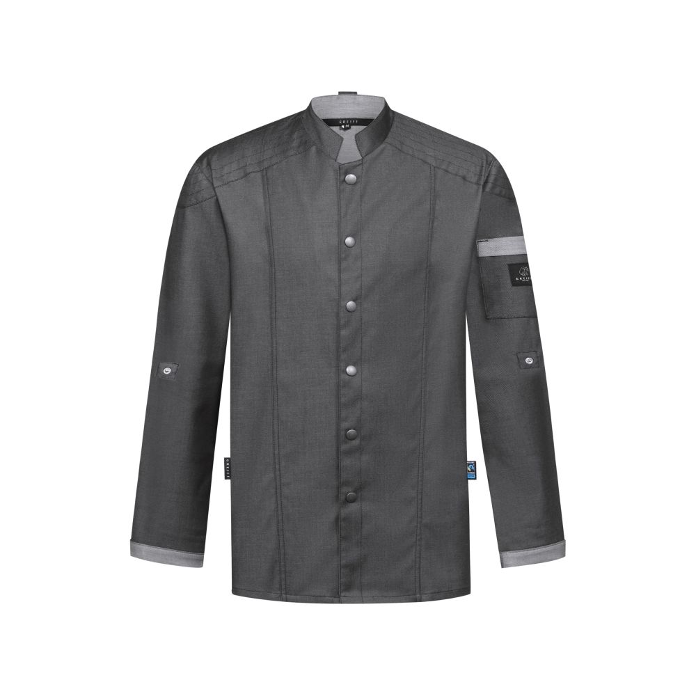 55721.6910 Kochjacke im Bikerstyle RF (011 denimoptik anthrazit, XS)