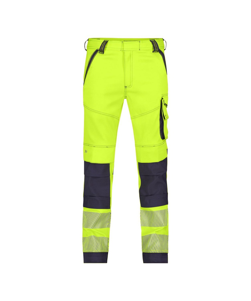 201063 Aruba | Stretch-Warnschutzbundhose mit Kniepolstertaschen (neongelb/dunkelblau, 42, Standard | 81 cm/ 32")