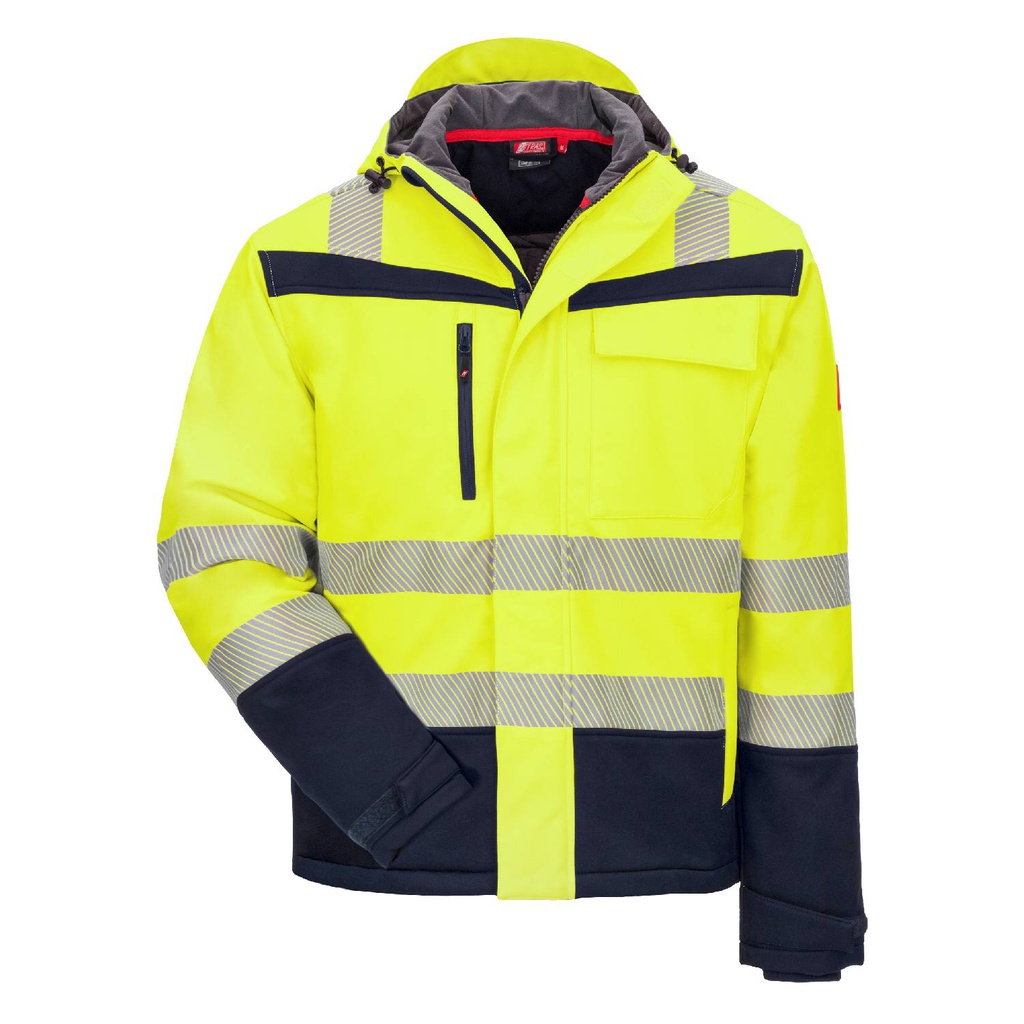 NITRAS MOTION TEX VIZ PLUS Warnschutz-Winter-Softshelljacke | 7175 (neongelb/marineblau, XS)