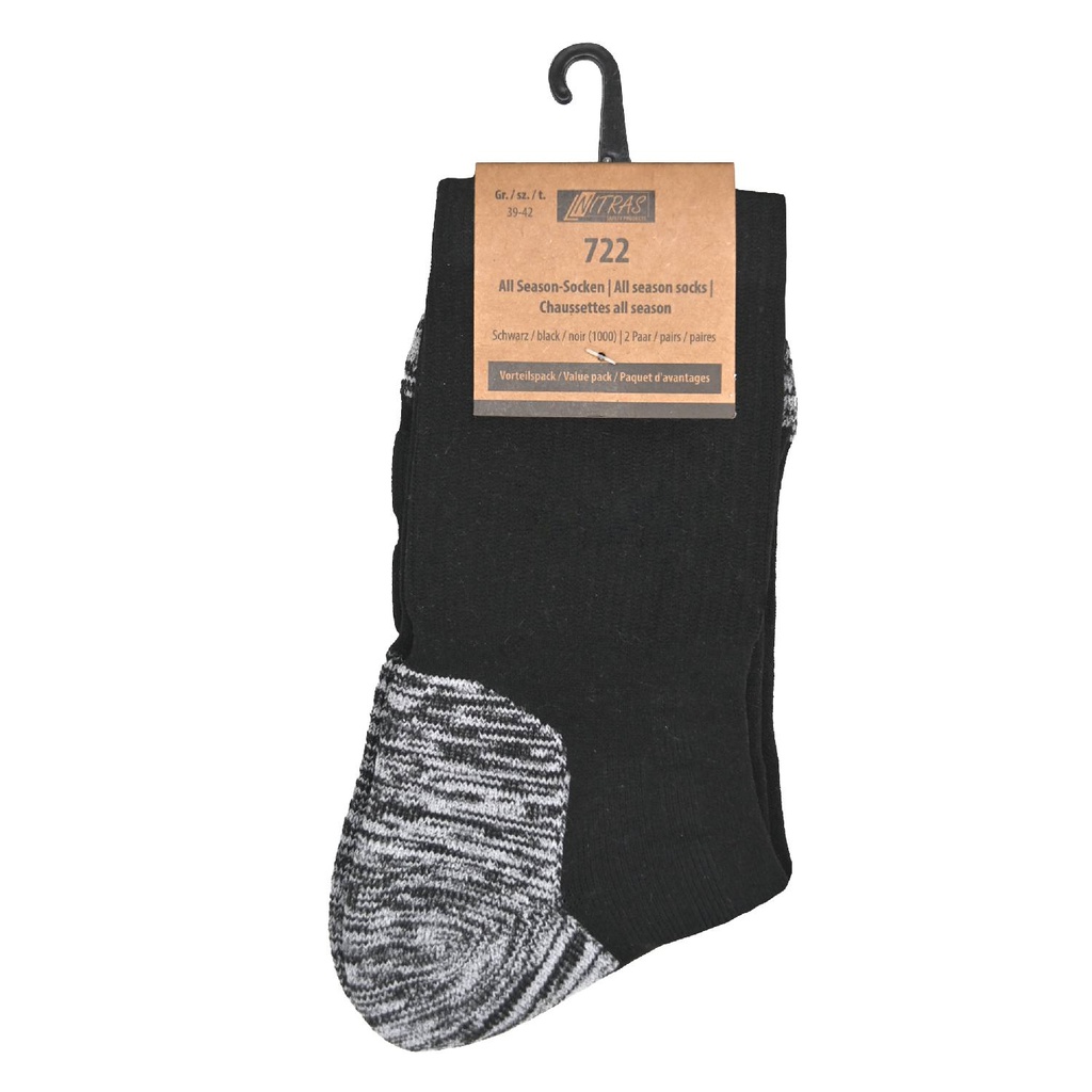 722 All Season-Socken 2er Pack (schwarz, 35/38)