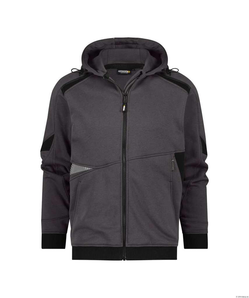 DASSY Lunax | Kapuzensweatshirt mit langem Reißverschluss | 300549 (anthrazitgrau/schwarz, XS)