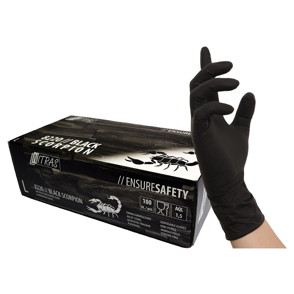 8220 BLACK SCORPION Latex Einmalhandschuhe (XS)