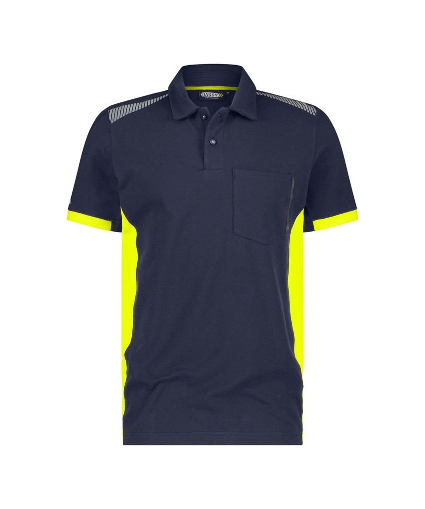 DASSY Veracruz | Poloshirt | 710055 (nachtblau/neongelb, XS)