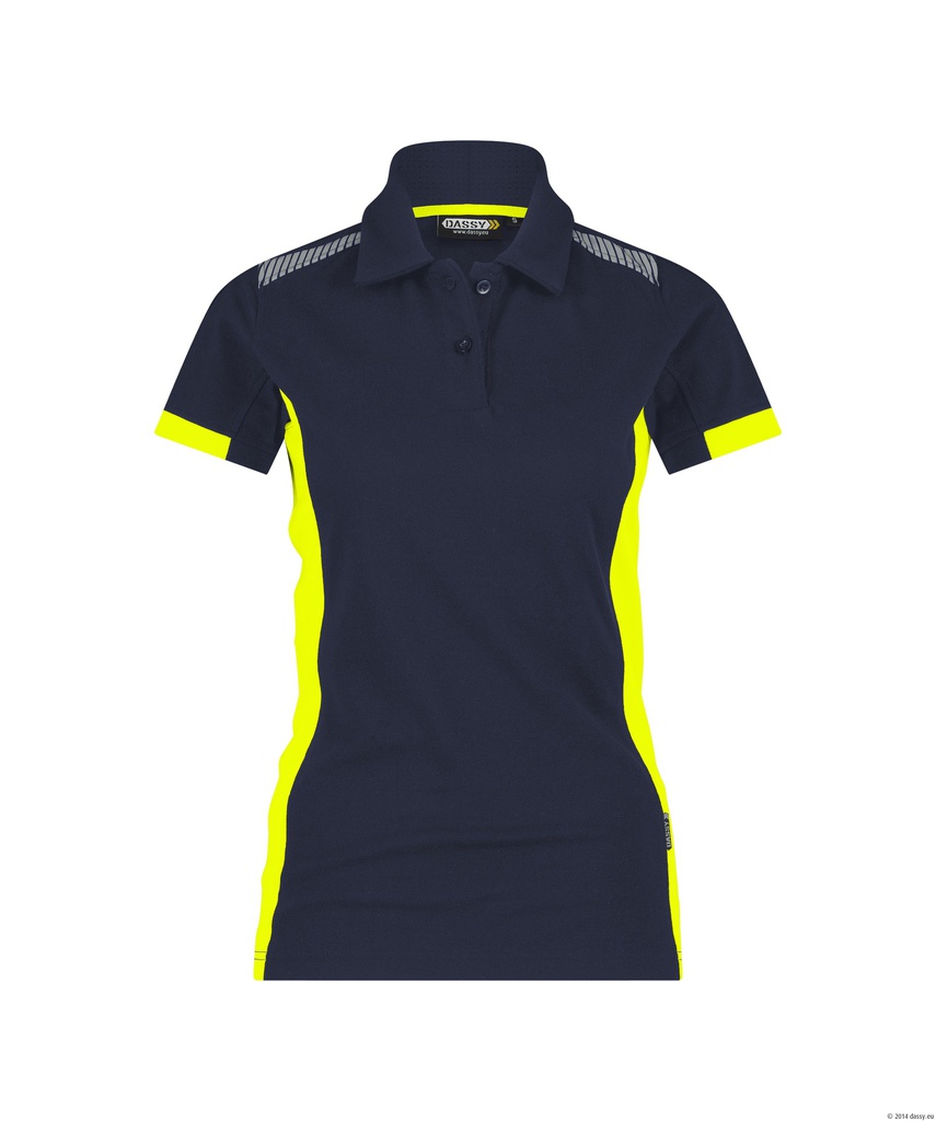 DASSY Veracruz Poloshirt | Damen | 710071 (nachtblau/neongelb, XS)