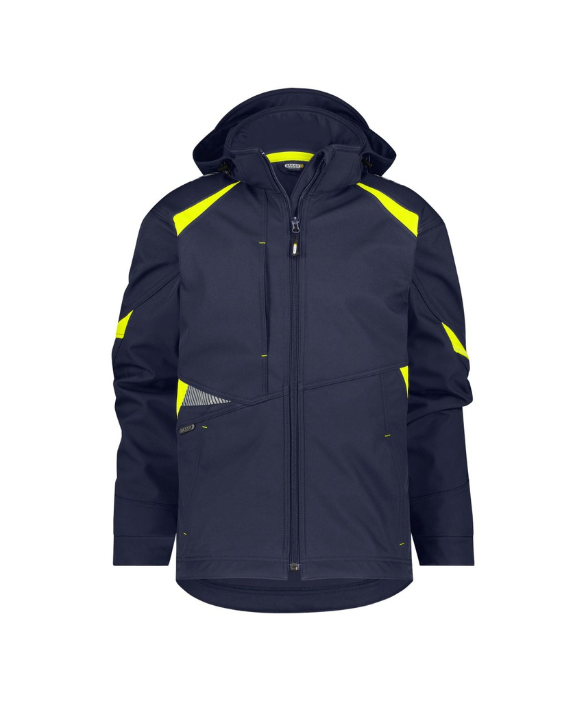 300522 Kalama | Softshell-Jacke (nachtblau/neongelb, XS)