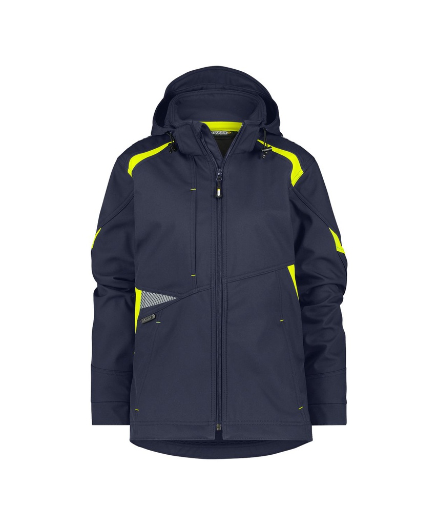300547 Kalama Woman | Softshell-Jacke für Damen (nachtblau/neongelb, XS)