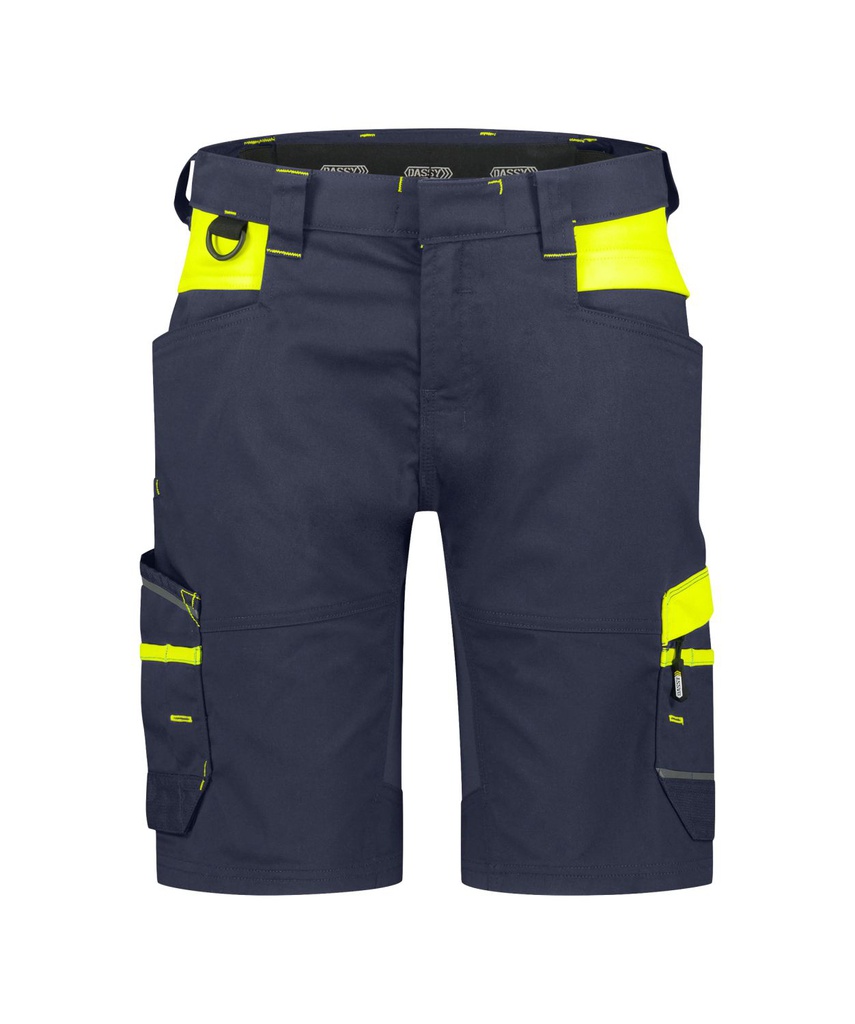 DASSY Manilla Woman | Stretch-Arbeitsshorts für Damen | 250110 (nachtblau/neongelb, 32)