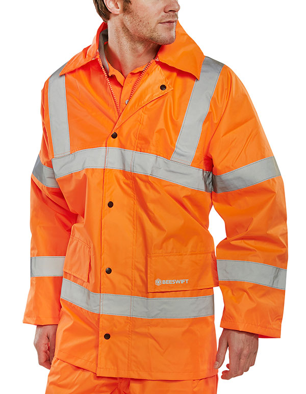 TJ8 Warnschutz-Regenjacke (sdVr) (orange, M)