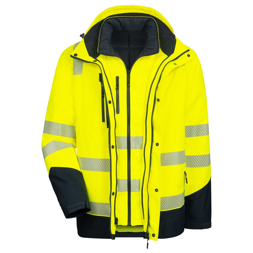 NITRAS MOTION TEX VIZ PLUS Multifunktions-Warnschutzjacke | 7179 (neongelb/marineblau, XS)