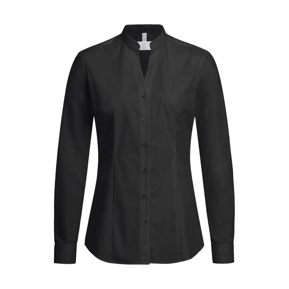 6572.1120 Damen-Stehkragenbluse 1/1 RF Basic (010 schwarz, 32)