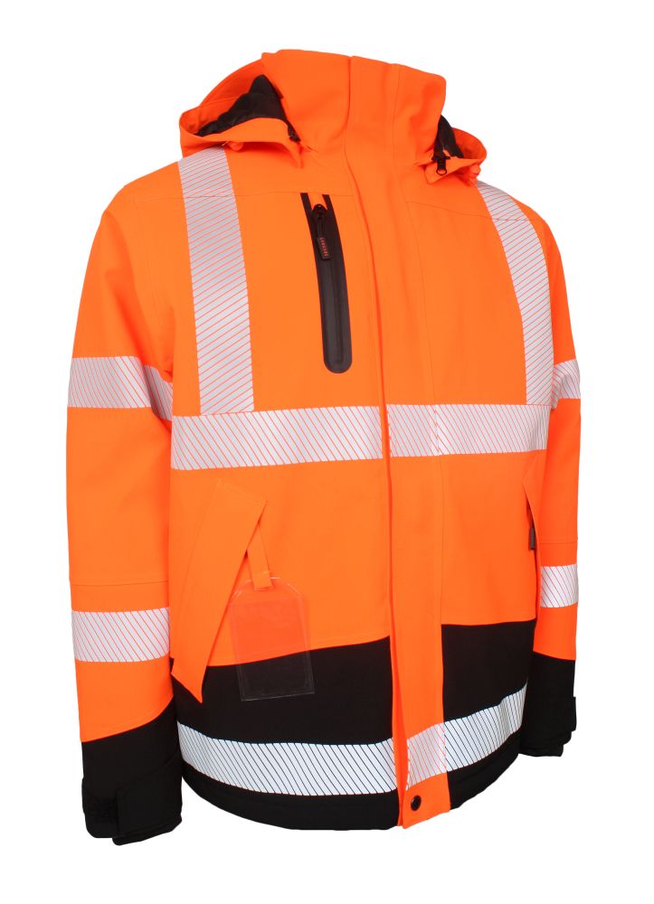 4WS-9097 HI-VIS Winterjacke | Stretch (05/07 hi-vis orange/schwarz, XS)
